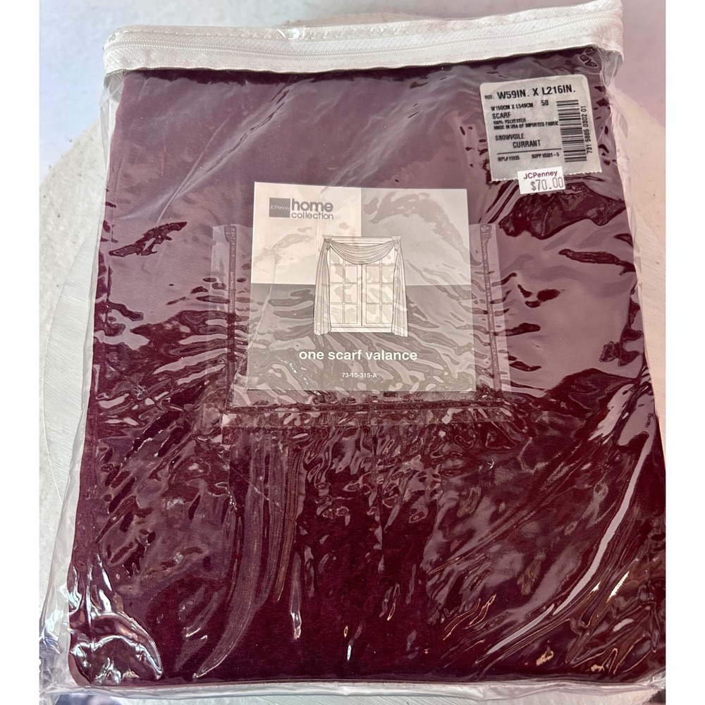 JCPenney Home Collection Snow Voile Scarf Valance Currant 59x216 Sheer Window
